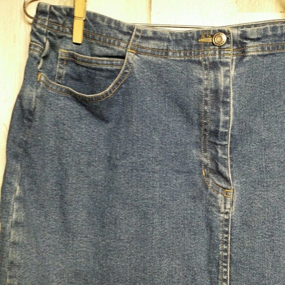 Villager Blue Denim Midi Skirt - Picture 3 of 5